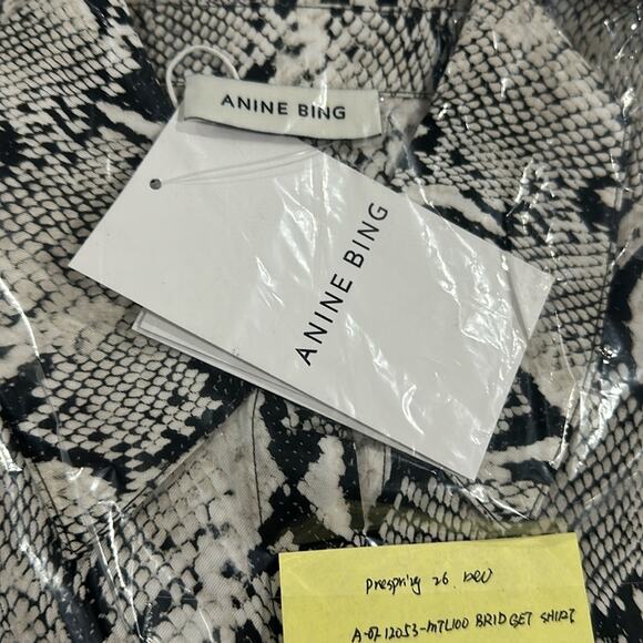 Anine Bing Bridget Shirt NWT in Python Size S MSRP $350 - Picture 5 of 6